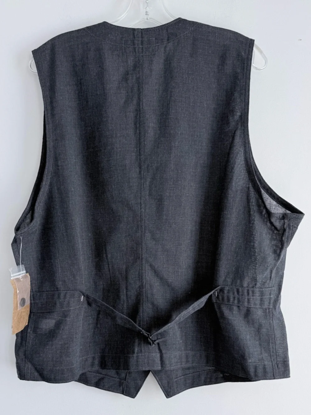 RRL Double RL Ralph Lauren Indigo Twill Vest XL NWT Wool Linen Cotton Cinch Back